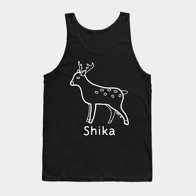 Shika (Deer) Japanese design in white Tank Top by MrK Shirts